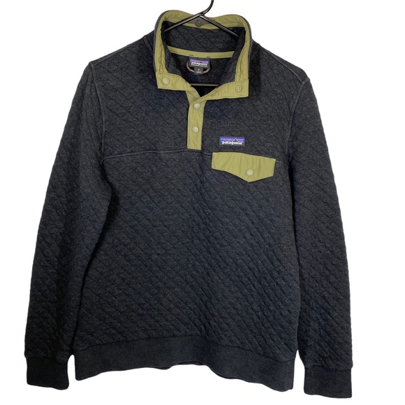 Patagonia Jackets & Blazers - Patagonia Organic Cotton Dark Grey Green Quilt Snap-T Pullover S